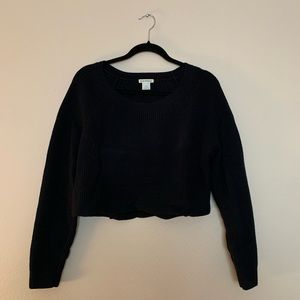 Club Monaco szL cropped rib knit sweater